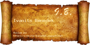 Ivanits Benedek névjegykártya